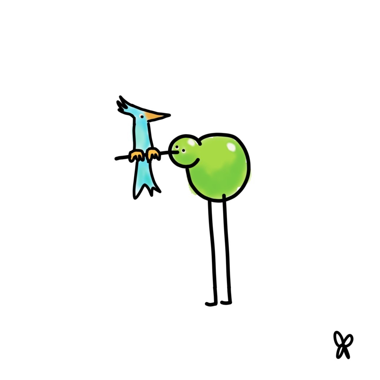 Un oiseau perché.